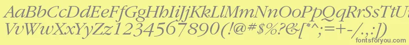 GaramondcItalic Font – Gray Fonts on Yellow Background