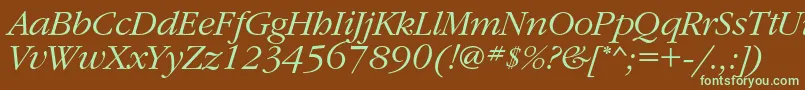 GaramondcItalic Font – Green Fonts on Brown Background