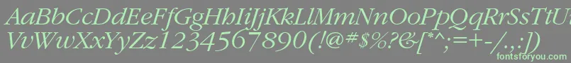 GaramondcItalic Font – Green Fonts on Gray Background