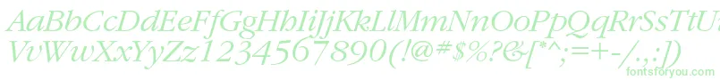 GaramondcItalic Font – Green Fonts on White Background