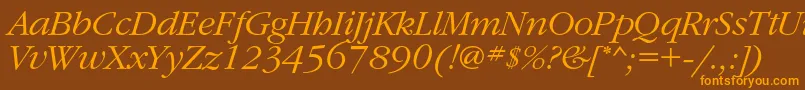 GaramondcItalic Font – Orange Fonts on Brown Background