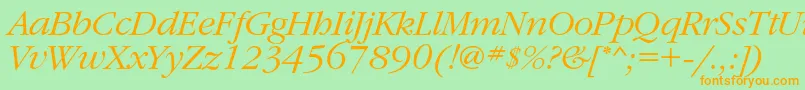 GaramondcItalic Font – Orange Fonts on Green Background