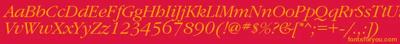 GaramondcItalic Font – Orange Fonts on Red Background