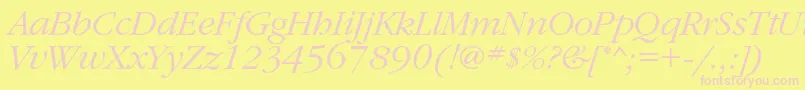 GaramondcItalic Font – Pink Fonts on Yellow Background
