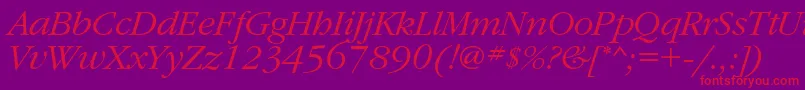 GaramondcItalic Font – Red Fonts on Purple Background