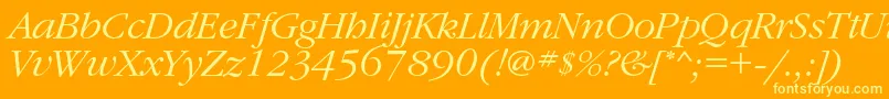 GaramondcItalic Font – Yellow Fonts on Orange Background