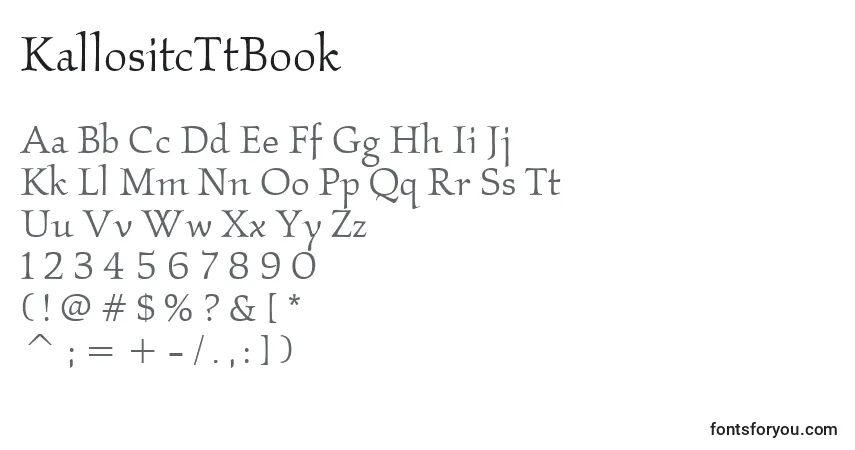 Police KallositcTtBook - Alphabet, Chiffres, Caractères Spéciaux