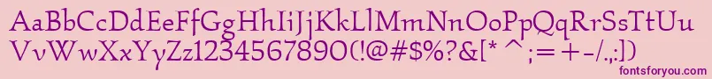 Weitere Informationen zur KallositcTtBook-Schriftart KallositcTtBook-Schriftart – Violette Schriften auf rosa Hintergrund