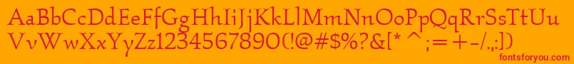 Saiba mais sobre a fonte KallositcTtBook Fonte KallositcTtBook – fontes vermelhas em um fundo laranja