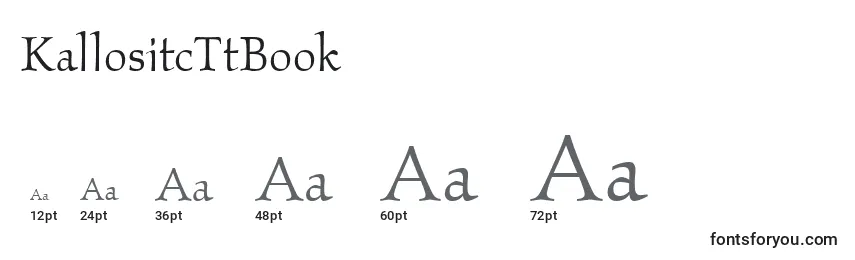 KallositcTtBook Font Sizes