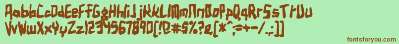 Шрифт BirdlandAeroplaneBold – коричневые шрифты на зелёном фоне