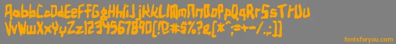 フォントBirdlandAeroplaneBold – オレンジの文字は灰色の背景にあります。