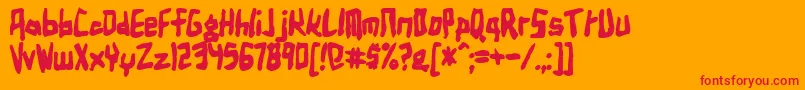 フォントBirdlandAeroplaneBold – オレンジの背景に赤い文字