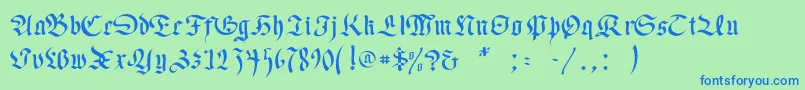 Foulton Font – Blue Fonts on Green Background