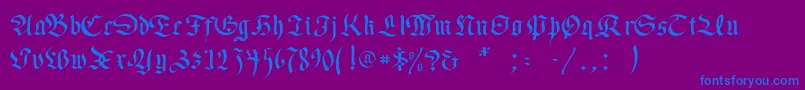 フォントFoulton – 紫色の背景に青い文字