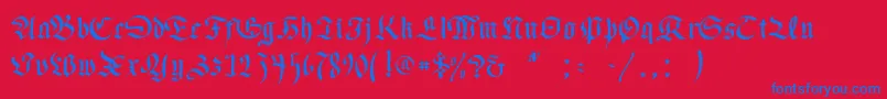 Foulton Font – Blue Fonts on Red Background