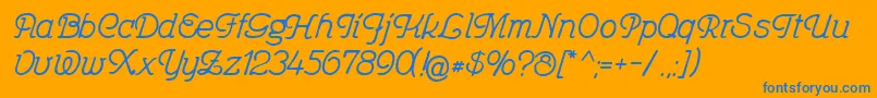 Feronia Font – Blue Fonts on Orange Background