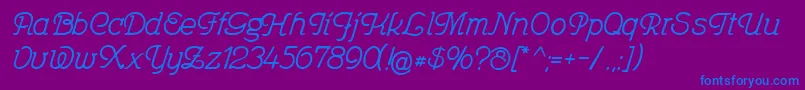 Feronia Font – Blue Fonts on Purple Background