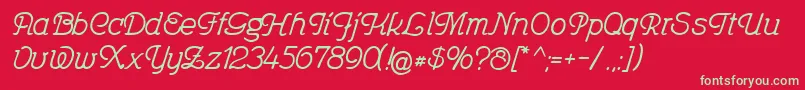 Feronia Font – Green Fonts on Red Background