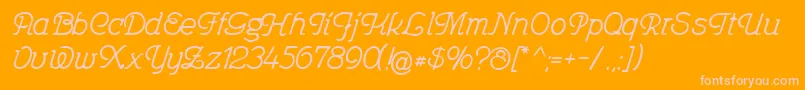 Feronia Font – Pink Fonts on Orange Background