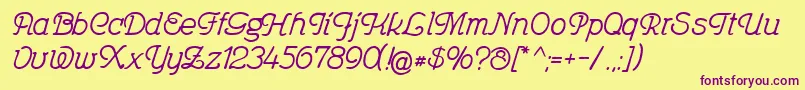 Feronia Font – Purple Fonts on Yellow Background
