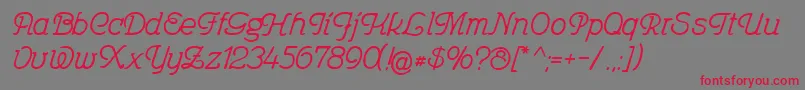Feronia Font – Red Fonts on Gray Background