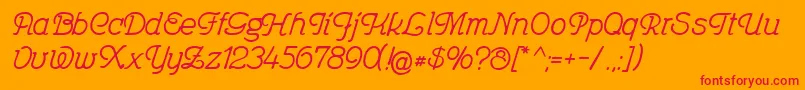 Feronia Font – Red Fonts on Orange Background