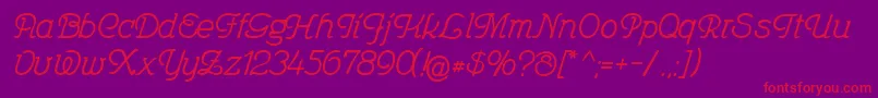 Feronia-Schriftart – Rote Schriften auf violettem Hintergrund