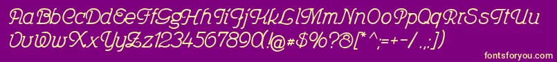 Feronia Font – Yellow Fonts on Purple Background