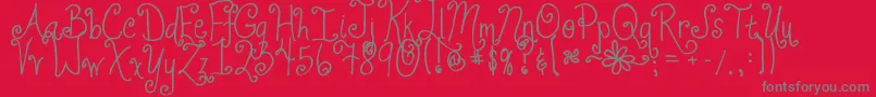 JheriCurls-Schriftart – Graue Schriften auf rotem Hintergrund