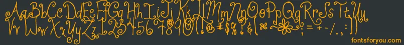 JheriCurls-Schriftart – Orangefarbene Schriften auf schwarzem Hintergrund