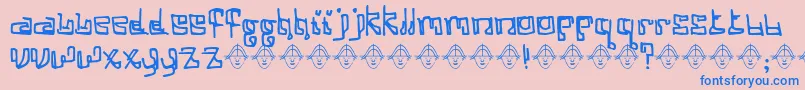 Cosinek Font – Blue Fonts on Pink Background