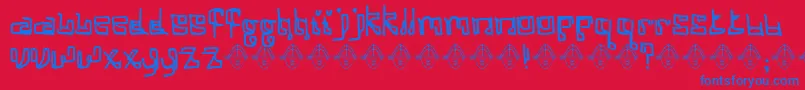 Cosinek Font – Blue Fonts on Red Background