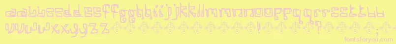 Cosinek Font – Pink Fonts on Yellow Background