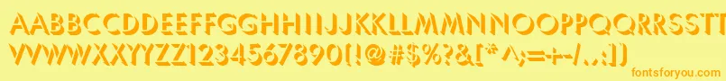 Umbrella Font – Orange Fonts on Yellow Background