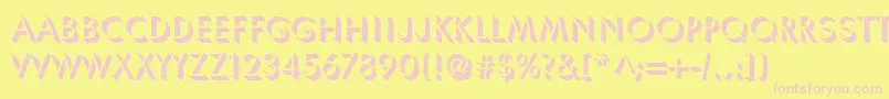 Umbrella Font – Pink Fonts on Yellow Background