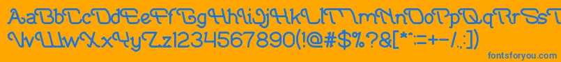 フォントIndonesiaTanahAirBeta – オレンジの背景に青い文字