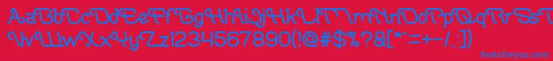 フォントIndonesiaTanahAirBeta – 赤い背景に青い文字