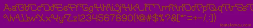 フォントIndonesiaTanahAirBeta – 紫色の背景に茶色のフォント