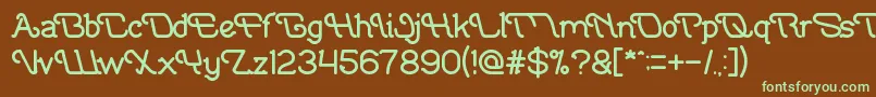 Шрифт IndonesiaTanahAirBeta – зелёные шрифты на коричневом фоне