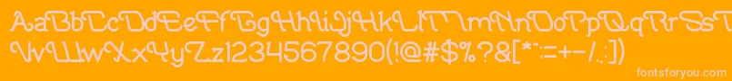 Шрифт IndonesiaTanahAirBeta – розовые шрифты на оранжевом фоне