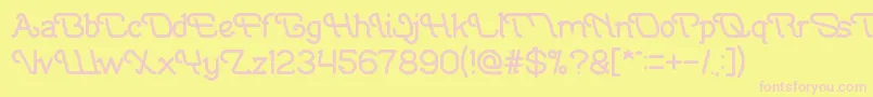 Шрифт IndonesiaTanahAirBeta – розовые шрифты на жёлтом фоне