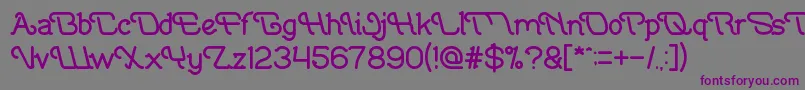 フォントIndonesiaTanahAirBeta – 紫色のフォント、灰色の背景