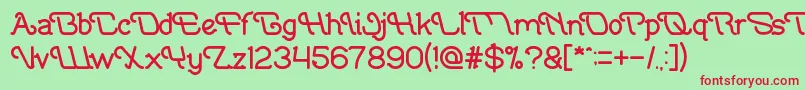 Шрифт IndonesiaTanahAirBeta – красные шрифты на зелёном фоне