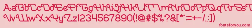 IndonesiaTanahAirBeta Font – Red Fonts on Pink Background