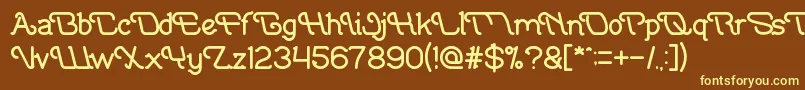 Шрифт IndonesiaTanahAirBeta – жёлтые шрифты на коричневом фоне