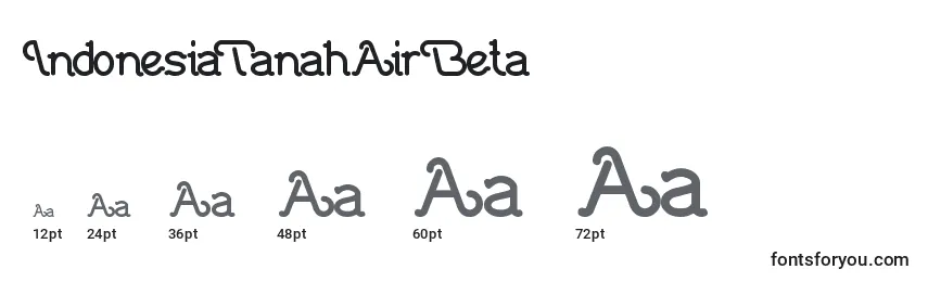 Размеры шрифта IndonesiaTanahAirBeta