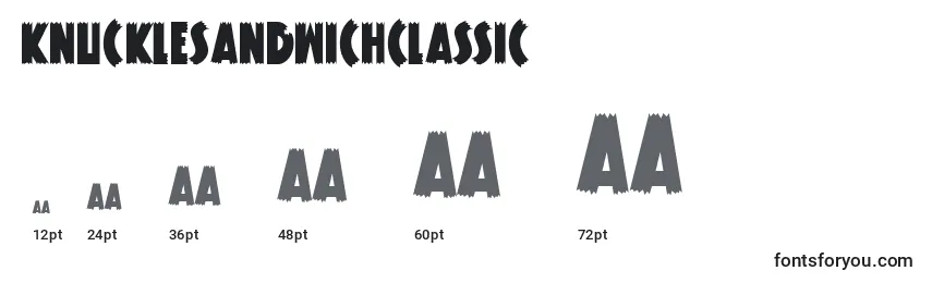 Размеры шрифта KnuckleSandwichClassic
