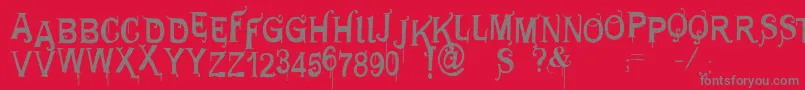 Vtksgeneraluse-Schriftart – Graue Schriften auf rotem Hintergrund
