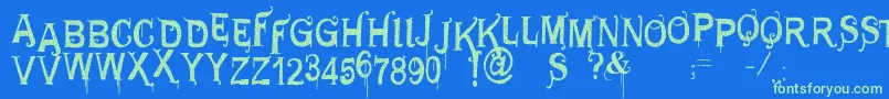 Vtksgeneraluse Font – Green Fonts on Blue Background